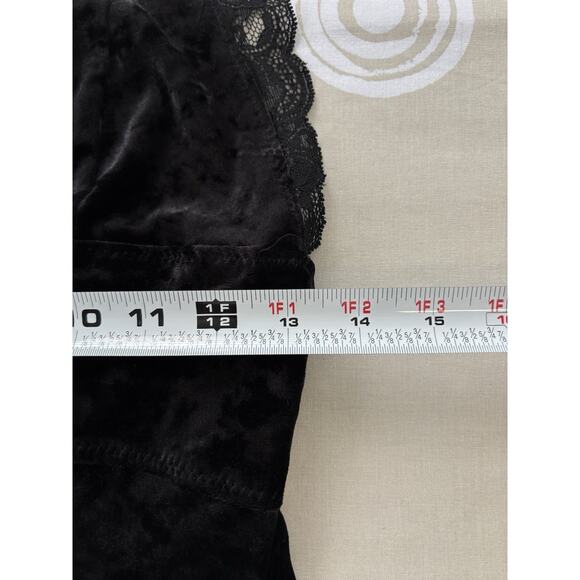 Free People Viper Velvet & Lace Bodycon Dress Black Size S Gothic Romantic Mini - Picture 8 of 9